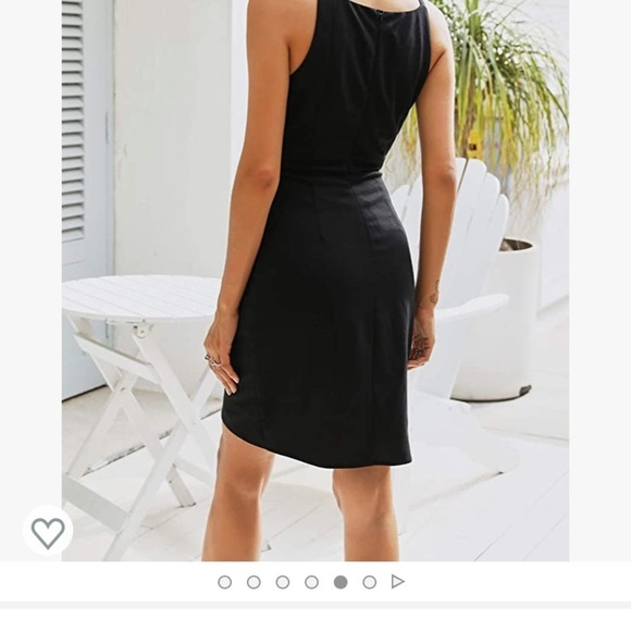 𝅺Body con Sleeveless Deep V Neck Dress Wrap Ruched Cocktail Party Dress - Picture 5 of 10